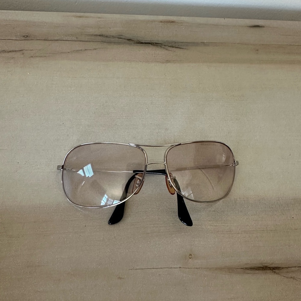 Ray-Ban RB3267 aviator sunglasses with silver frames and a light gradient lens